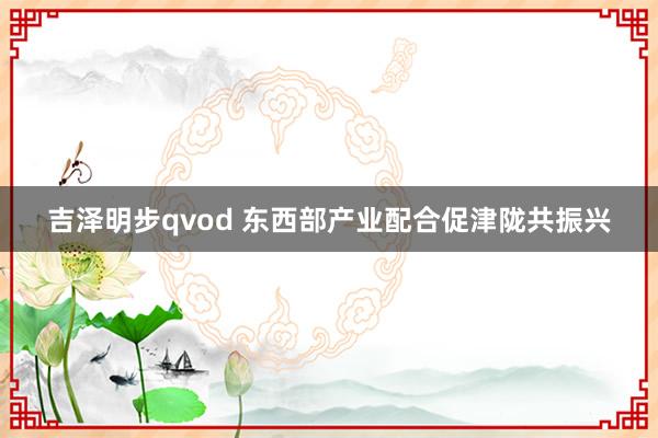 吉泽明步qvod 东西部产业配合促津陇共振兴