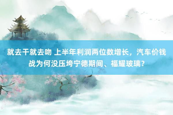 就去干就去吻 上半年利润两位数增长，汽车价钱战为何没压垮宁德期间、福耀玻璃？