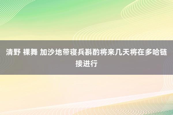 清野 裸舞 加沙地带寝兵斟酌将来几天将在多哈链接进行