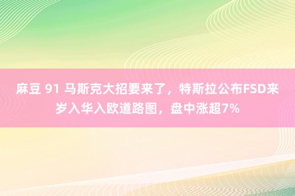 麻豆 91 马斯克大招要来了，特斯拉公布FSD来岁入华入欧道路图，盘中涨超7%