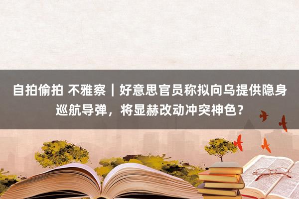 自拍偷拍 不雅察｜好意思官员称拟向乌提供隐身巡航导弹，将显赫改动冲突神色？